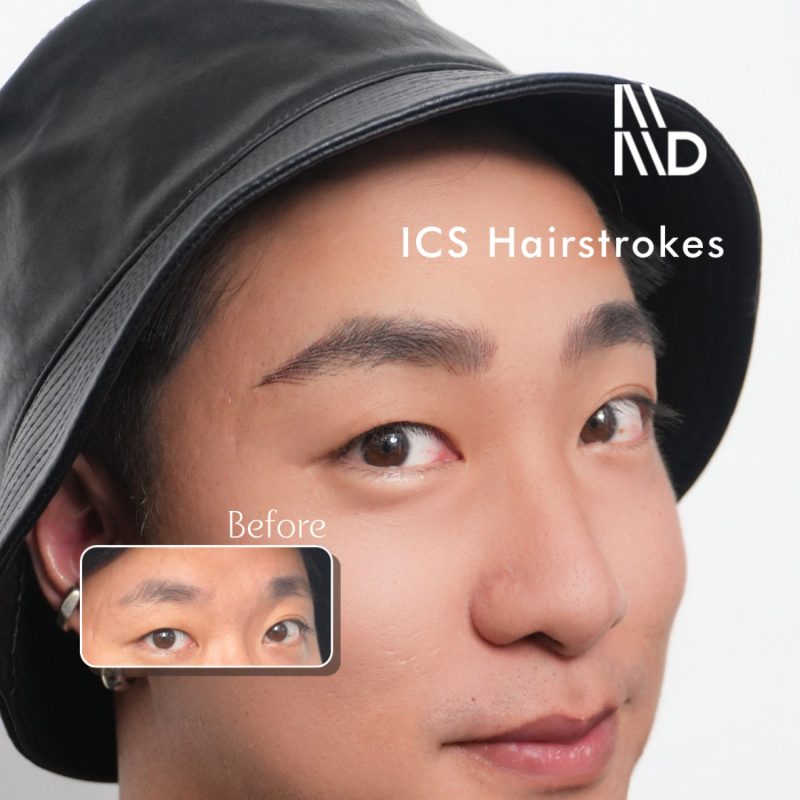 台中男生飄眉作品-台中南屯眉心朶朶Make Moden